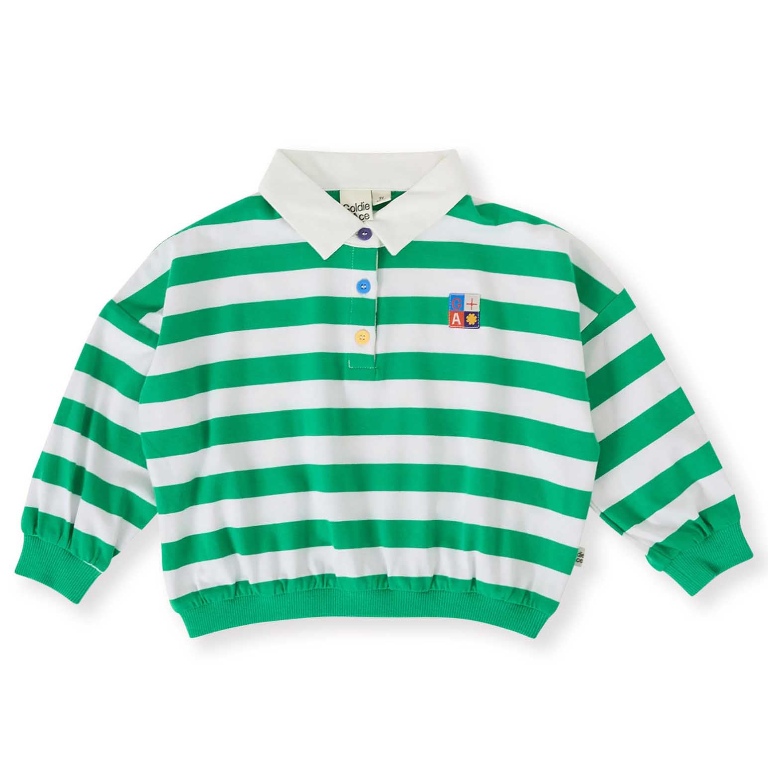 Goldie + Ace Wide Stripe Relaxed Rugby Sweat Top 3-5Y